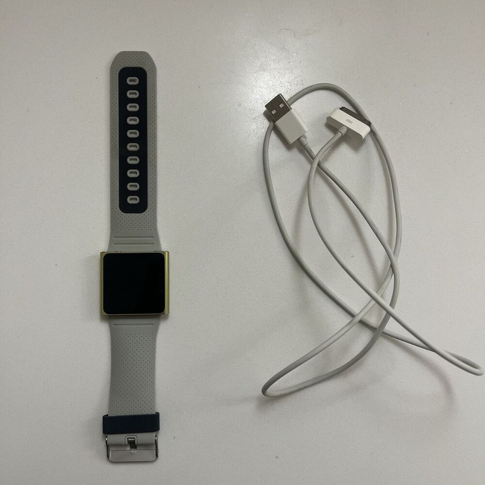 Apple iPod Nano 6th Generation 8GB Green MC690LL Charging Cable Band Bundle